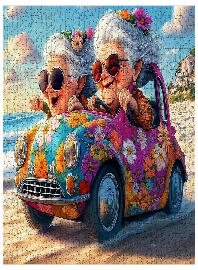 Lirches 1000pcs Happy Grandma Paper Puzzle - Large Puzzle Toy Adult Game Gift - Family Interactive Game Puzzle DIY Home Decoration Brain Challenge Gift - Image 1